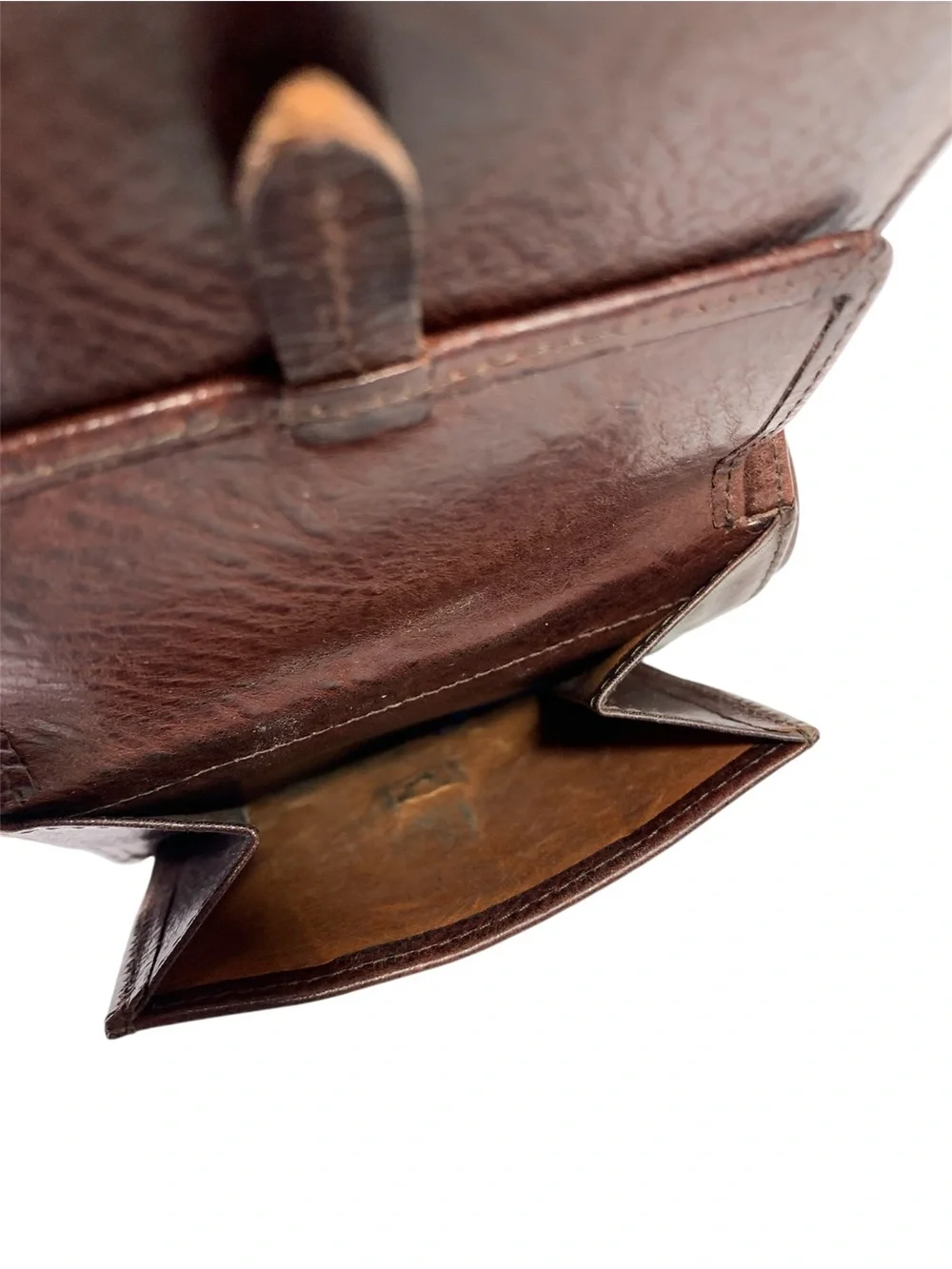 Genten Japan Artisan Brown Leather Compact Bifold Wallet - Beautiful Patina